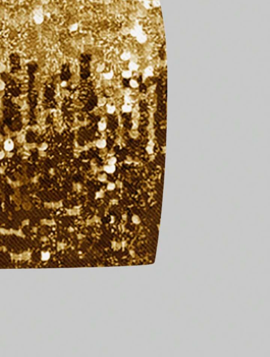 Gold Sequin Printed Bodycon Dress