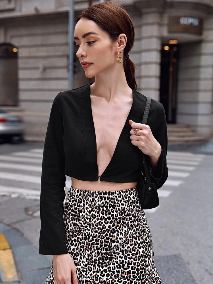 Button Sleeve Hook And Eye Top freeshipping - Kendiee