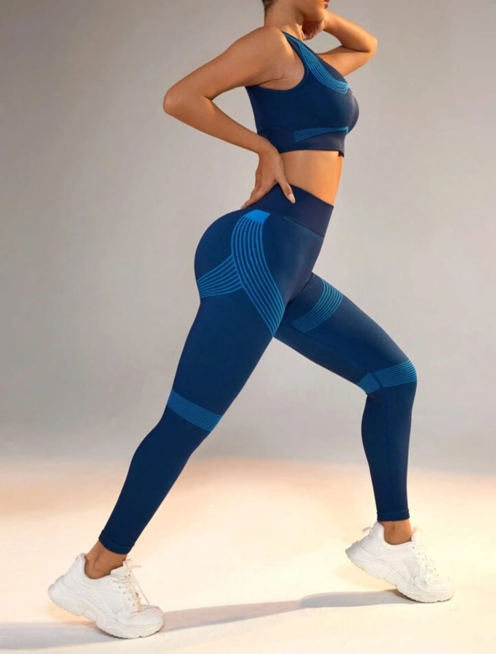 Color Block Vest & Leggings Sports Set