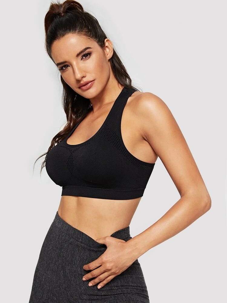 Eyelet Racerback Sports Bra freeshipping - Kendiee