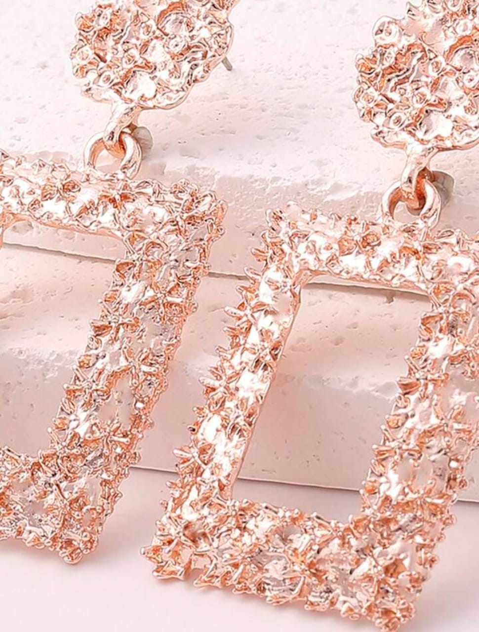 Geometric Square Electroplated Earrings