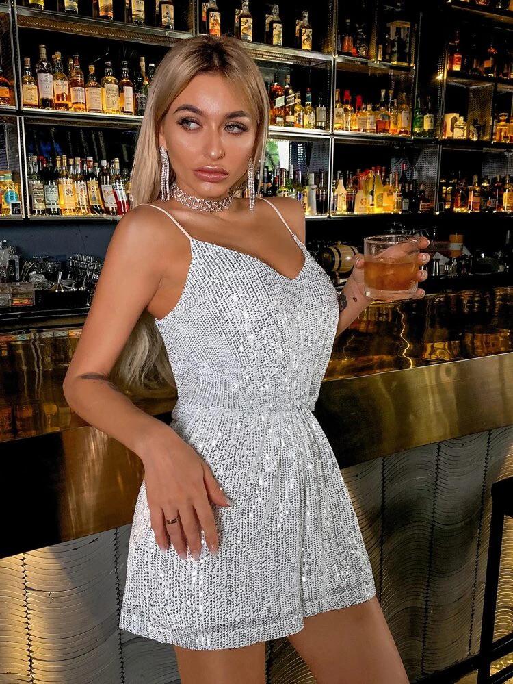 Sequin Cami Romper