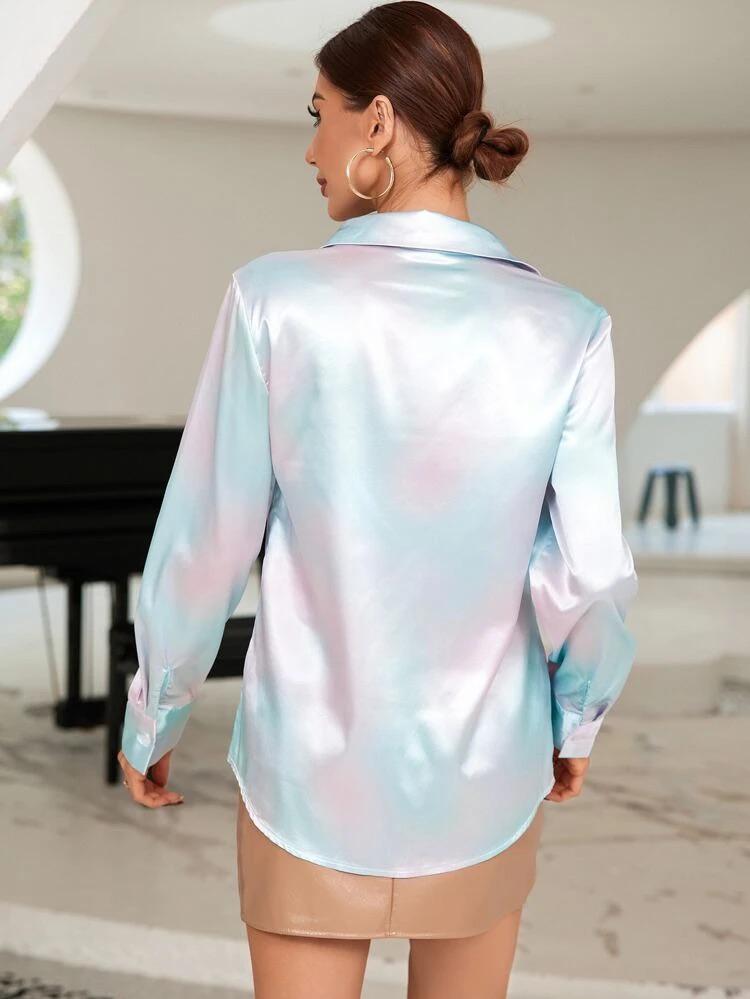 Tie Dye Satin Shirt