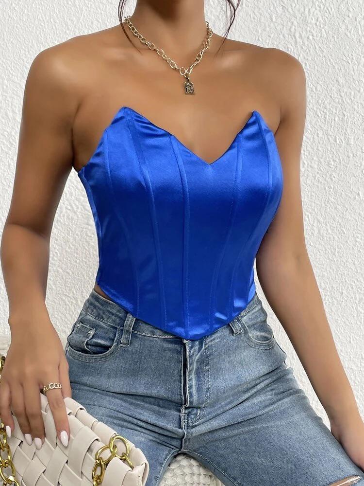 Solid Hanky Hem Tube Top