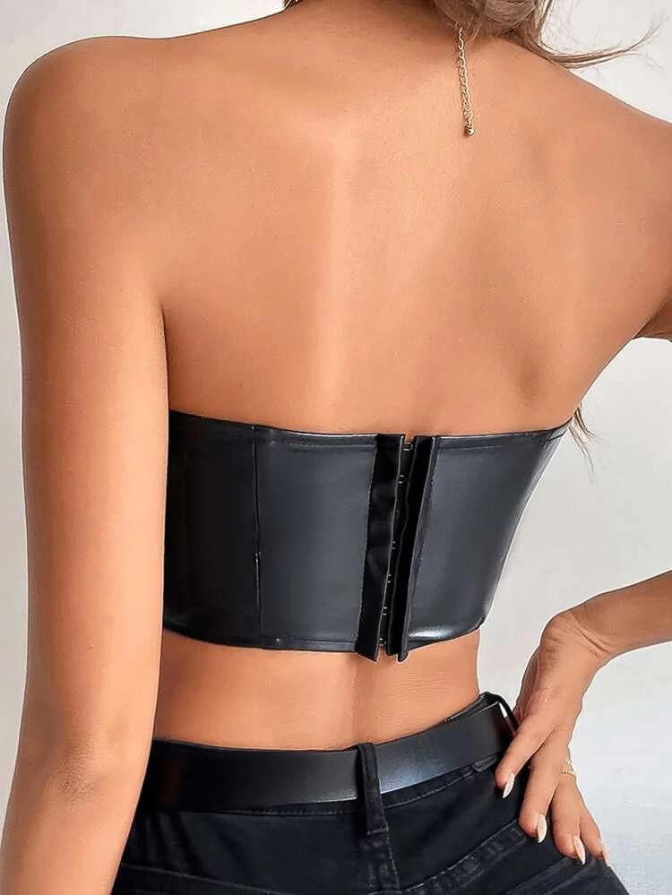 Solid Bustier Crop Tube Top freeshipping - Kendiee