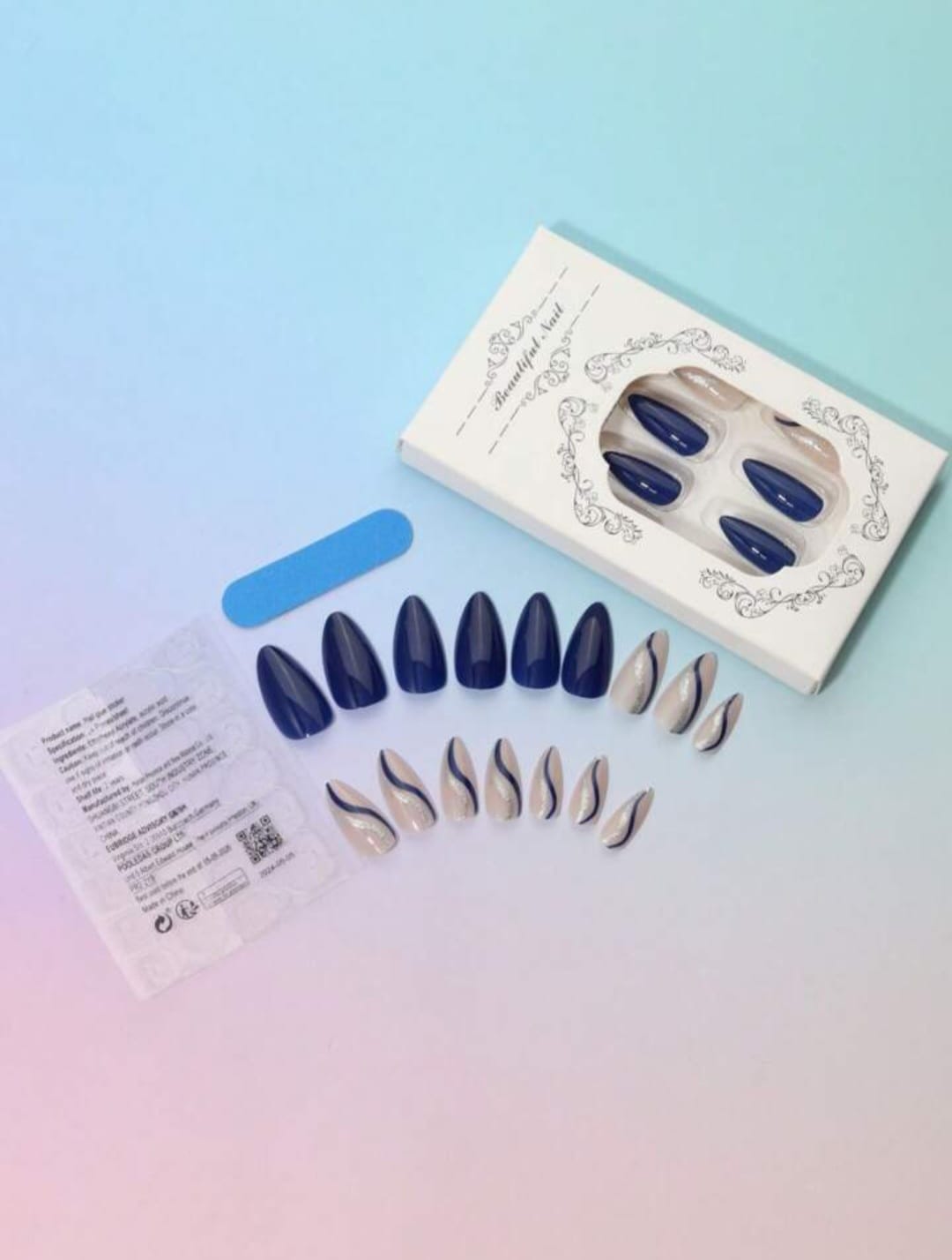 24pcs Almond Shaped Snap-On Nail Tips