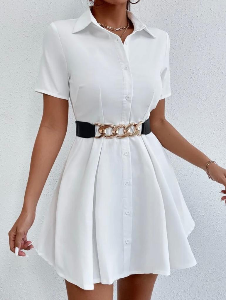 Button Through Shirt Dress Without Belt