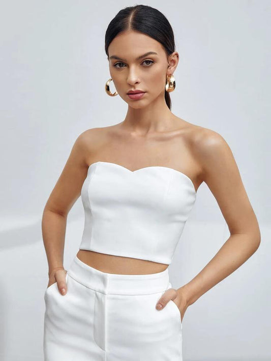 Zip Back Crop Tube Top