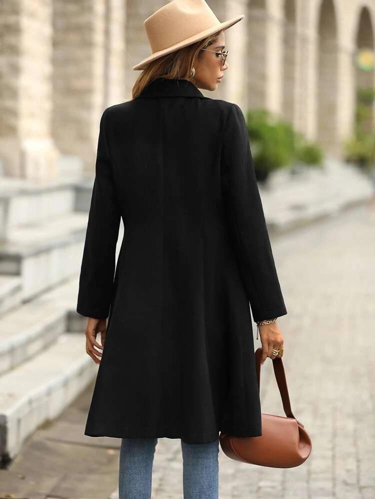 Lapel Collar Double Button Overcoat