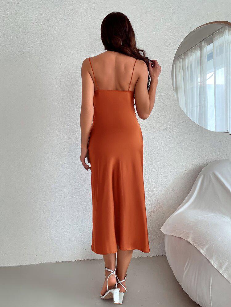 Split Side Backless Cami Dress freeshipping - Kendiee