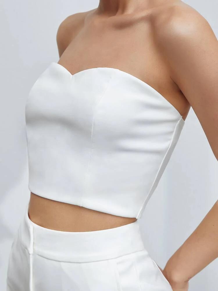 Zip Back Crop Tube Top