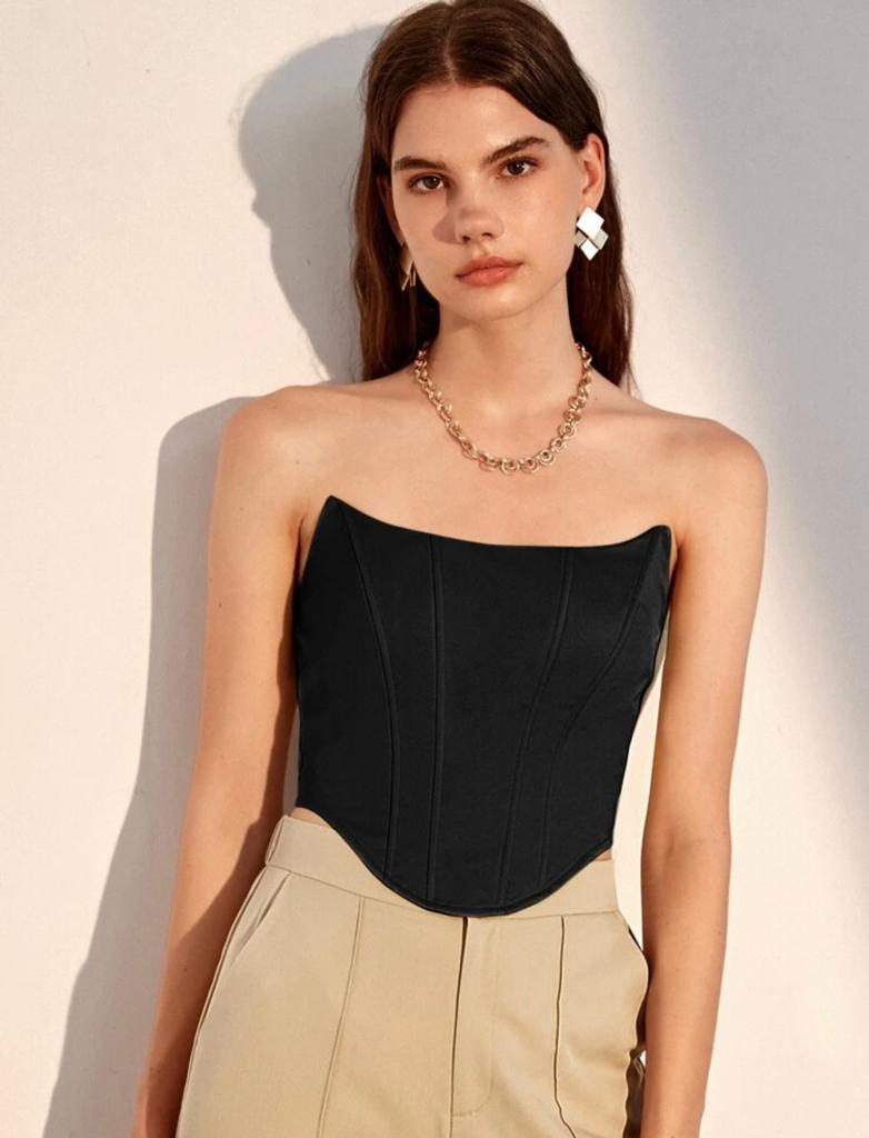 Solid Asymmetrical Hem Tube Top