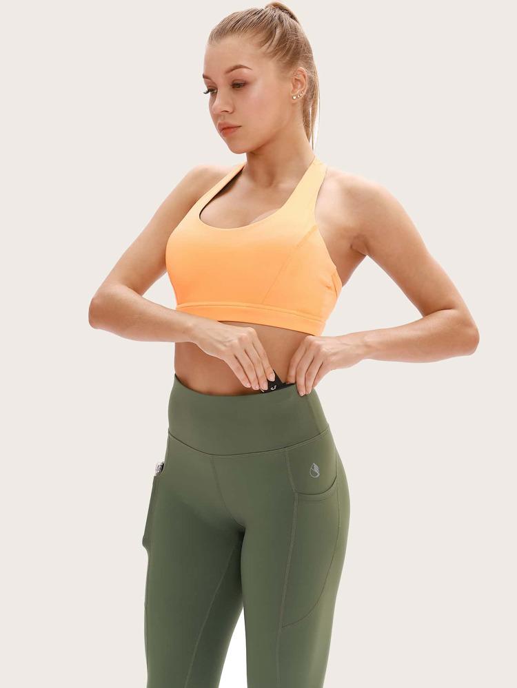 Wide Waistband Crop Sports Leggings freeshipping - Kendiee