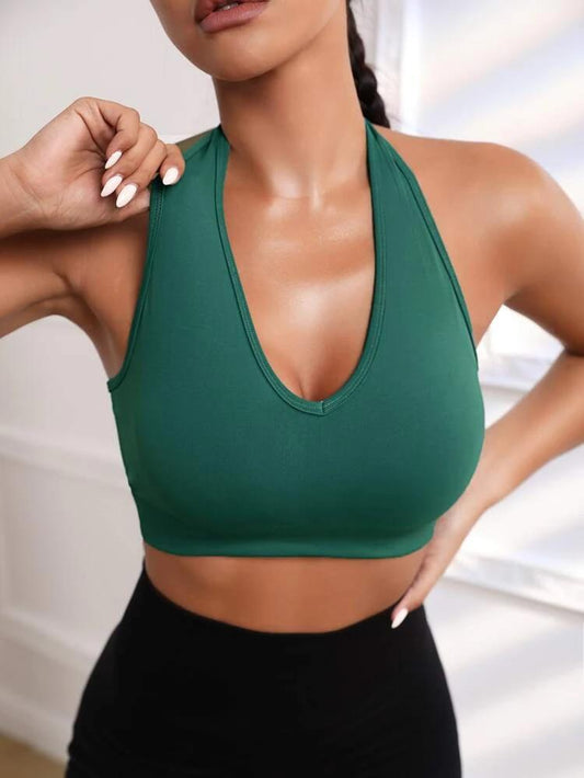 Backless Crop Sports Bra