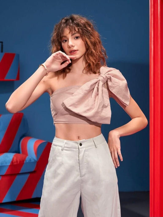 Big Bow Front Crop Top