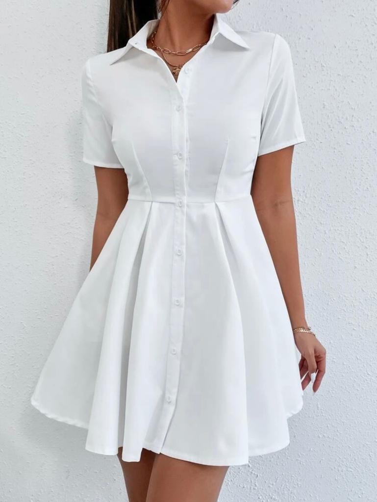 Button Through Shirt Dress Without Belt