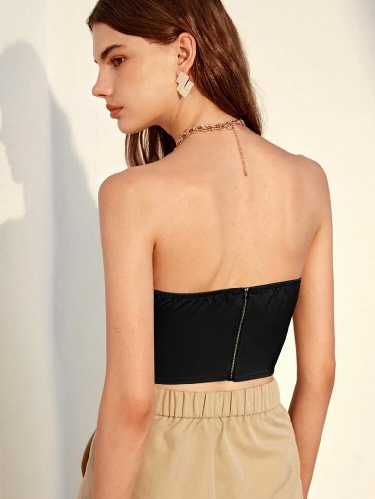 Solid Asymmetrical Hem Tube Top