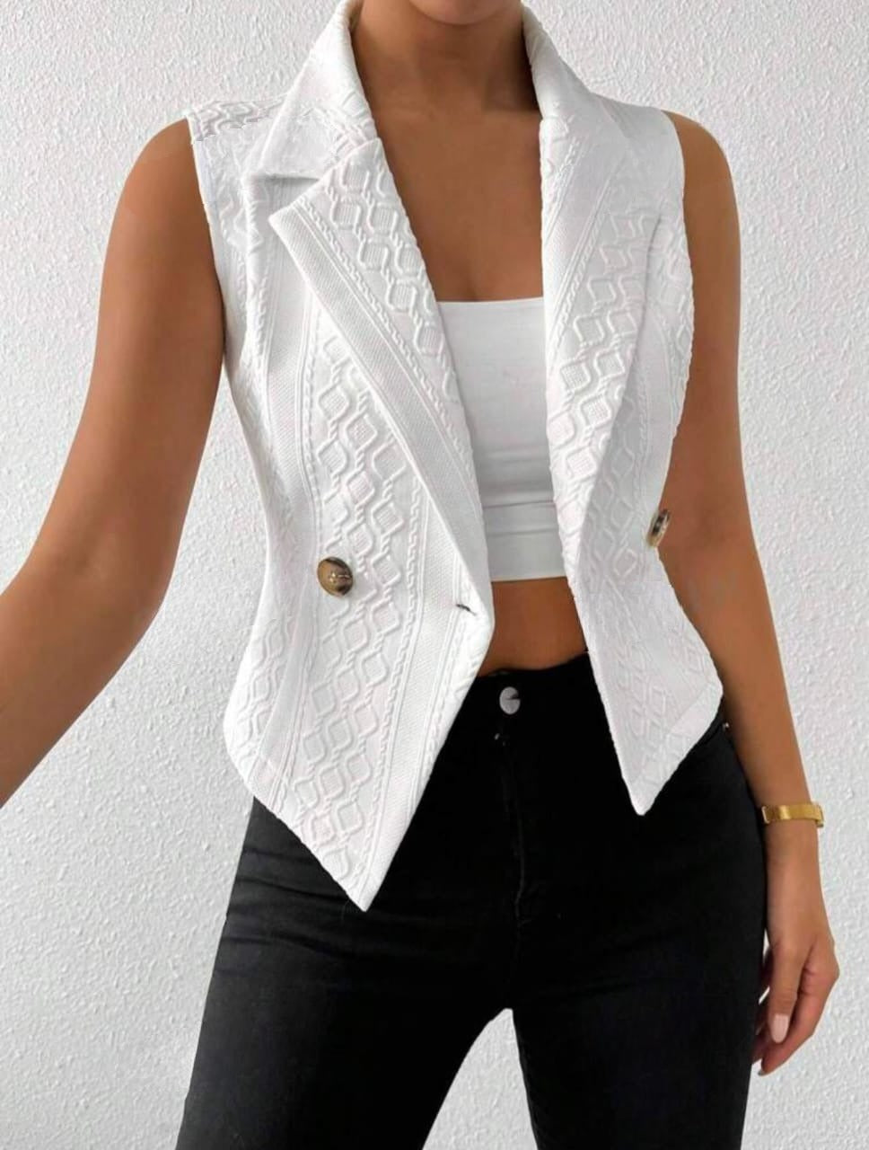 Double Breasted Sleeveless Blazer