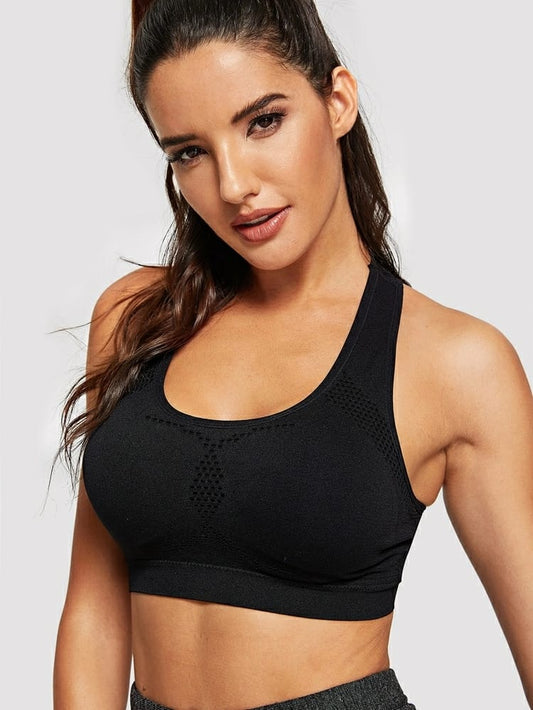 Eyelet Racerback Sports Bra freeshipping - Kendiee