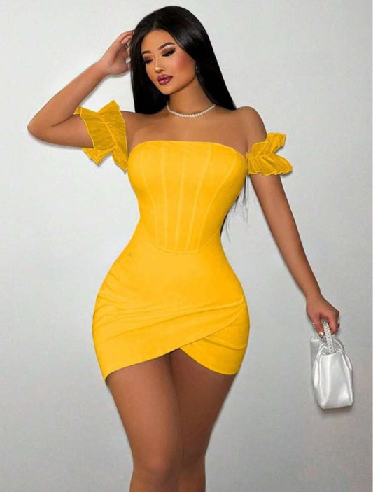 Off Shoulder Bodycon Mini Dress