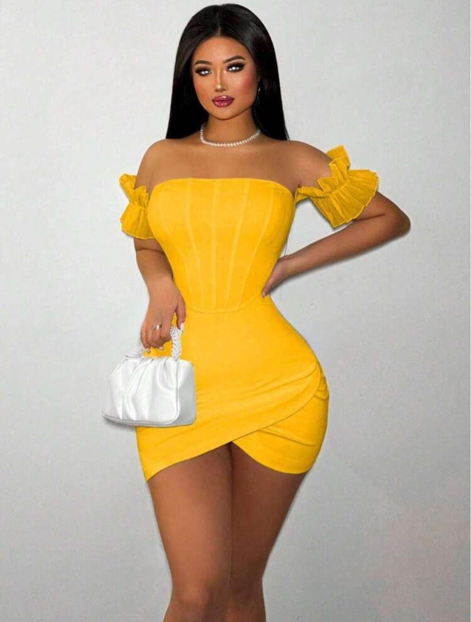 Off Shoulder Bodycon Mini Dress