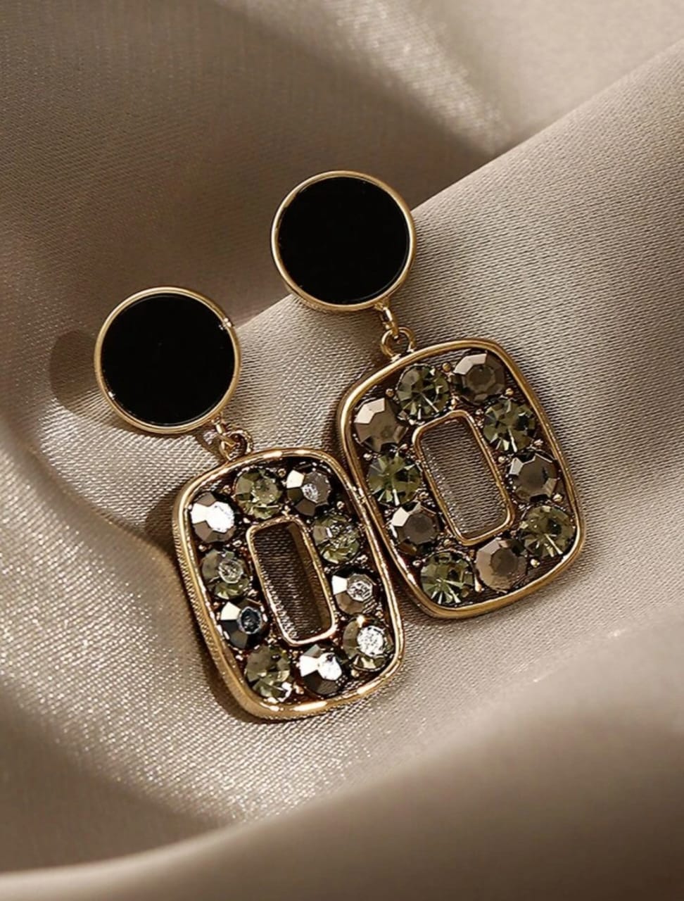 Rhinestone Decor Drop Earrings