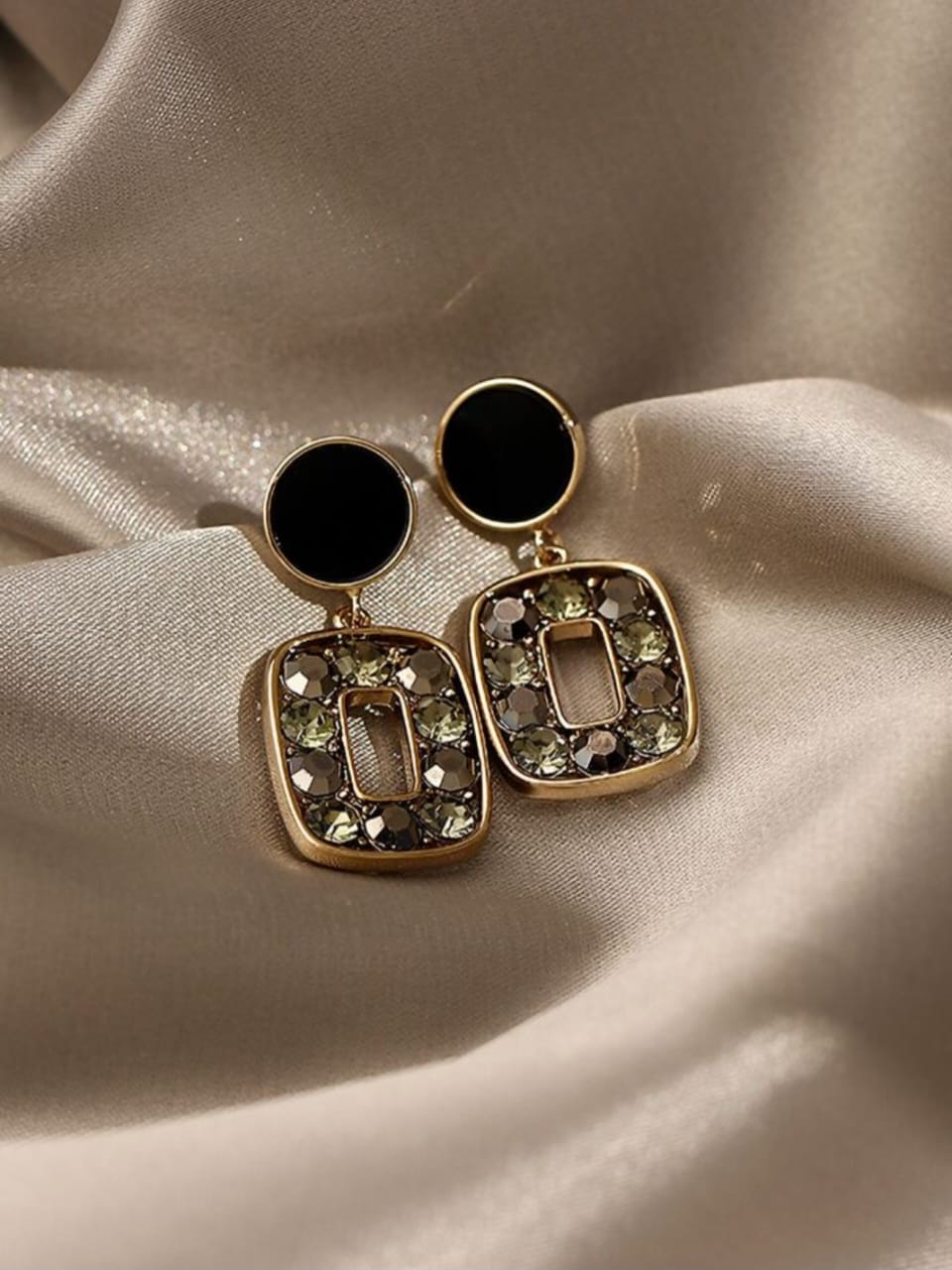 Rhinestone Decor Drop Earrings