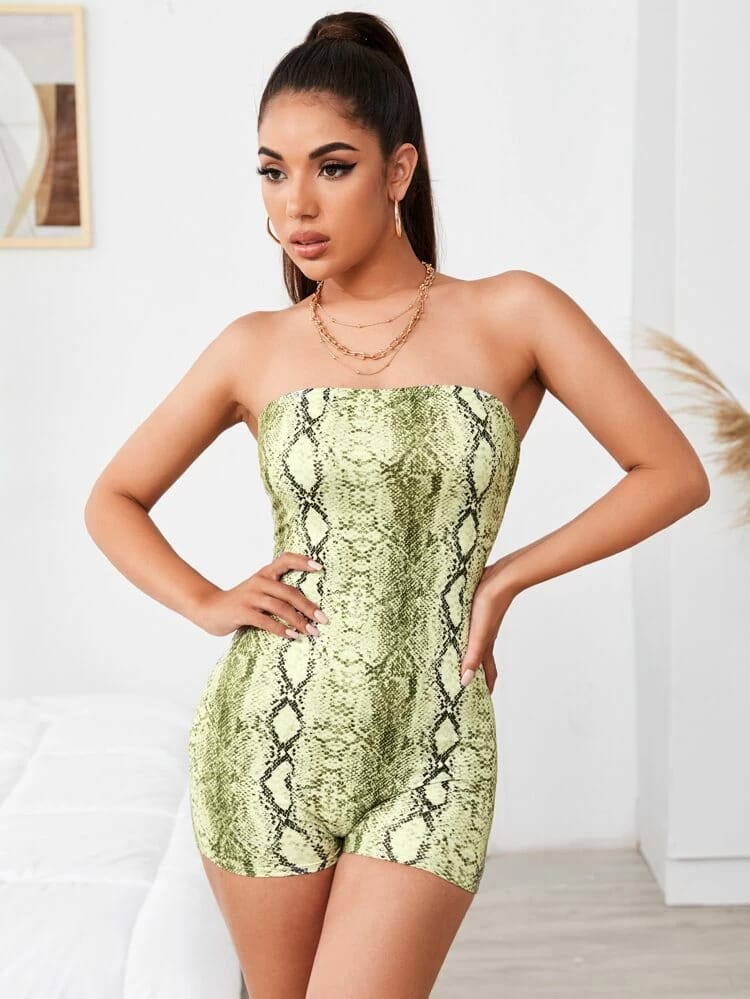 Snakeskin print romper online