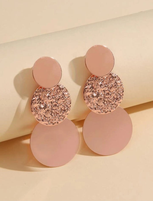 Textured Round Drop Earrings