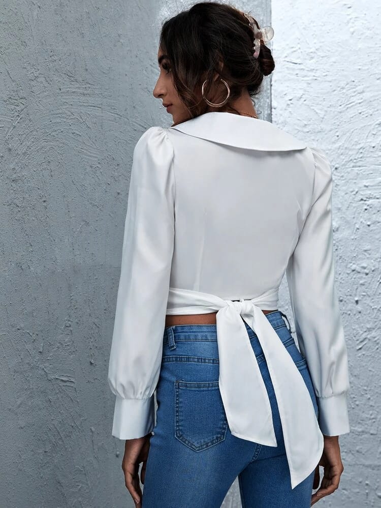 Twist Front Tie Back Crop Top freeshipping - Kendiee