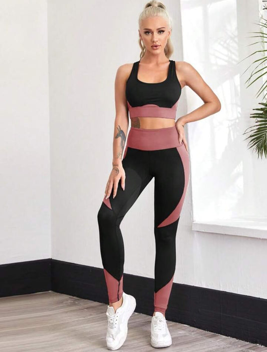 Two Tone Criss Cross Back Sports Set