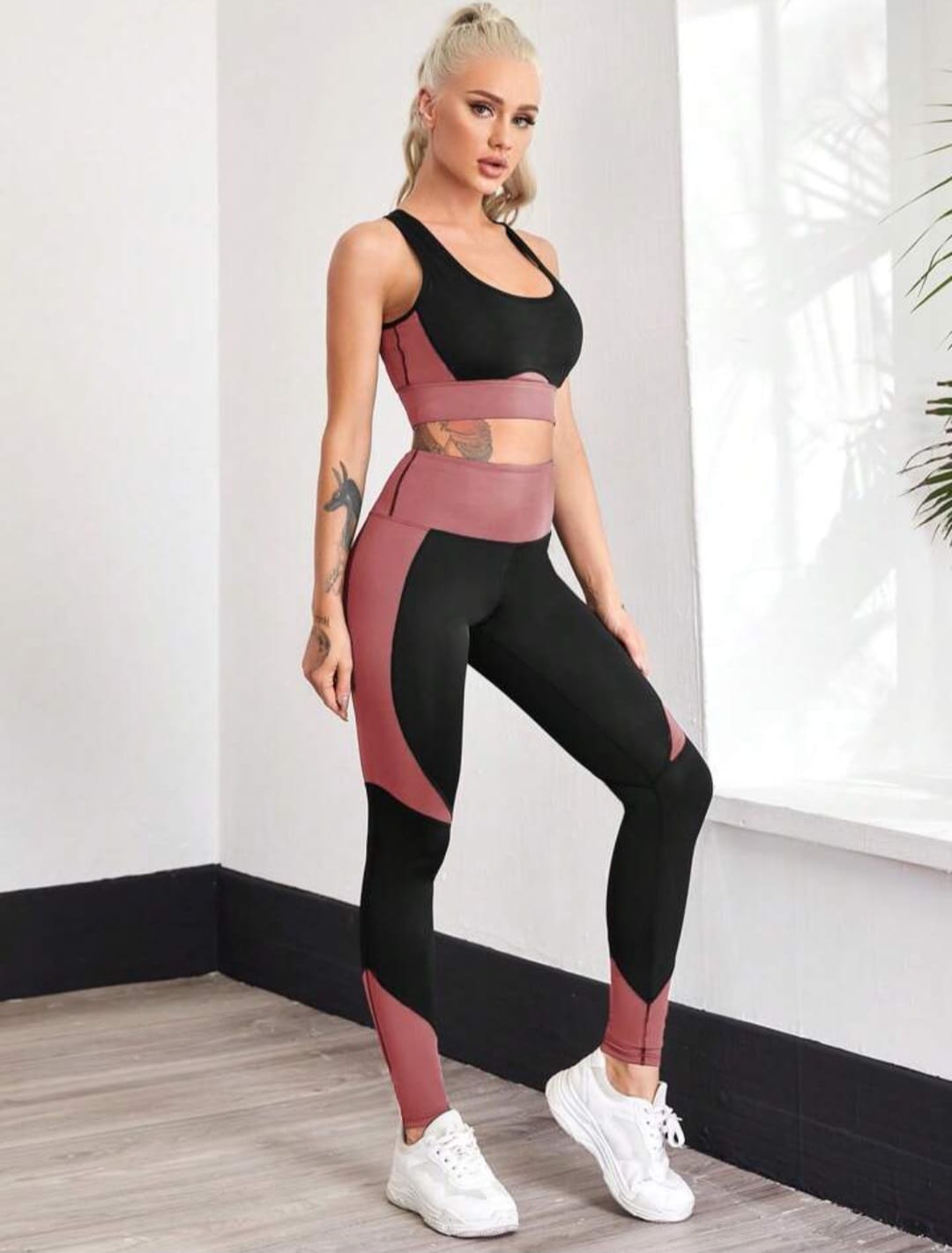 Two Tone Criss Cross Back Sports Set