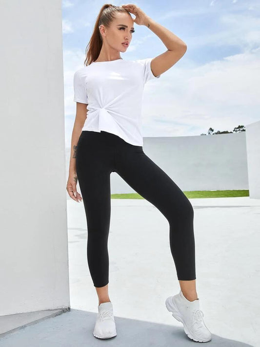 Twist Front Sports Tee and Leggings