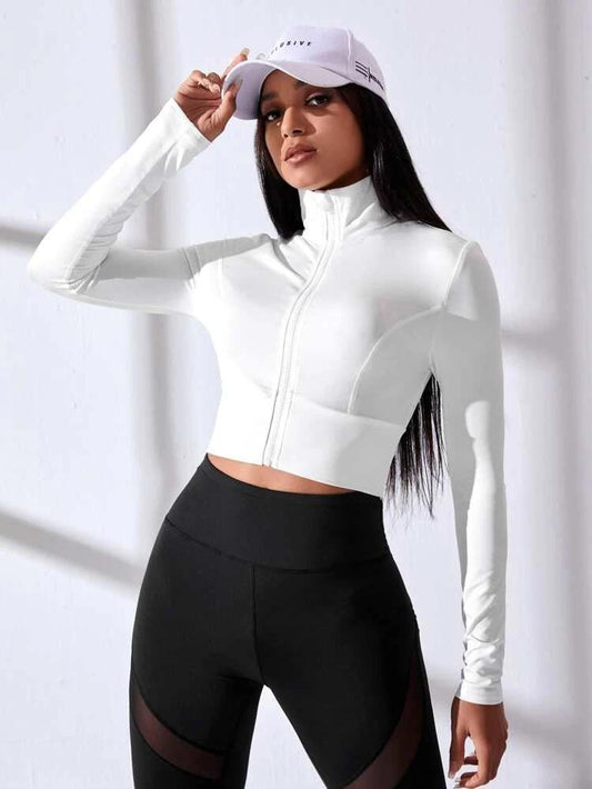 Zip Up Crop Sports Jacket