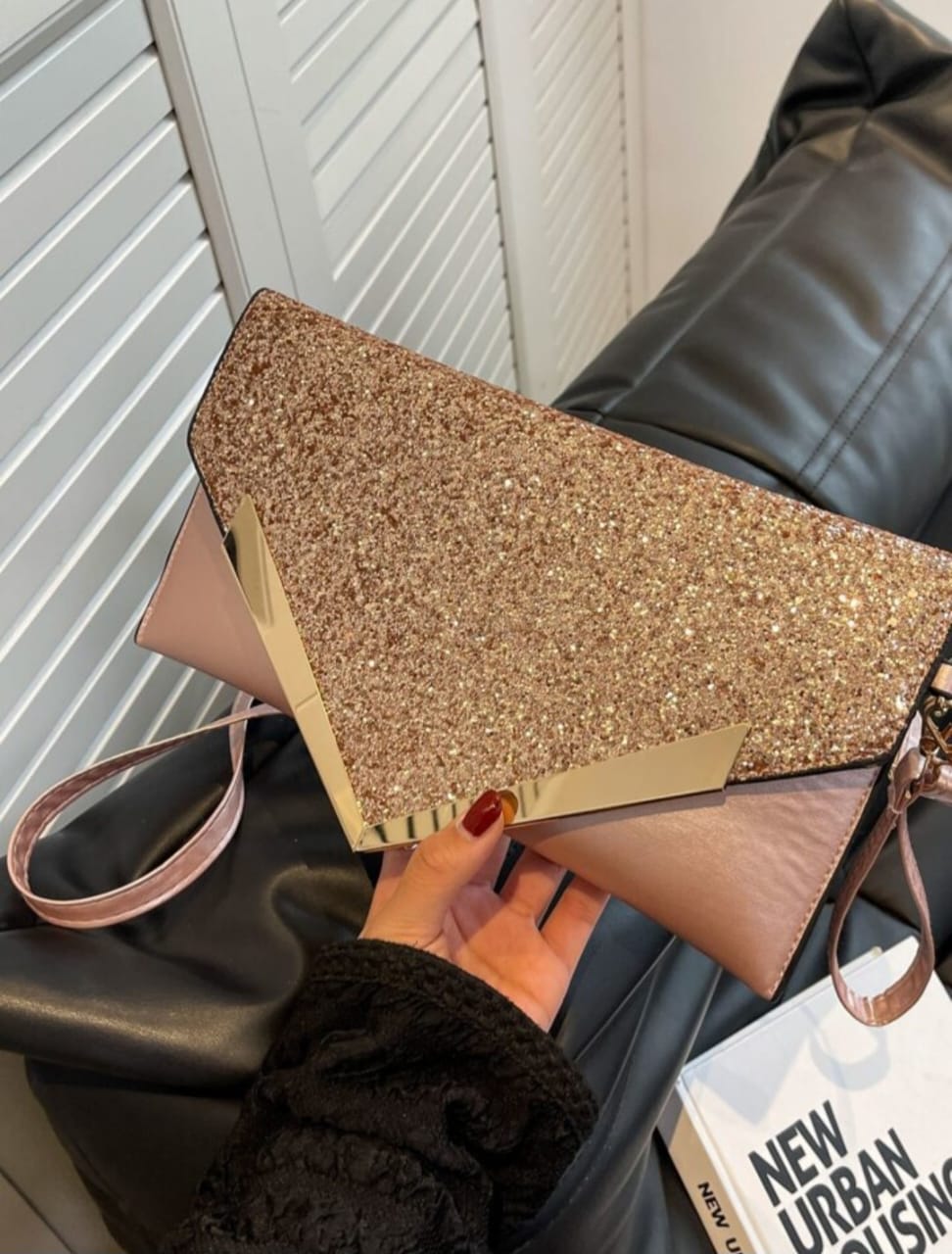 Glitter Bling Sequin Decor Flap Square Bag