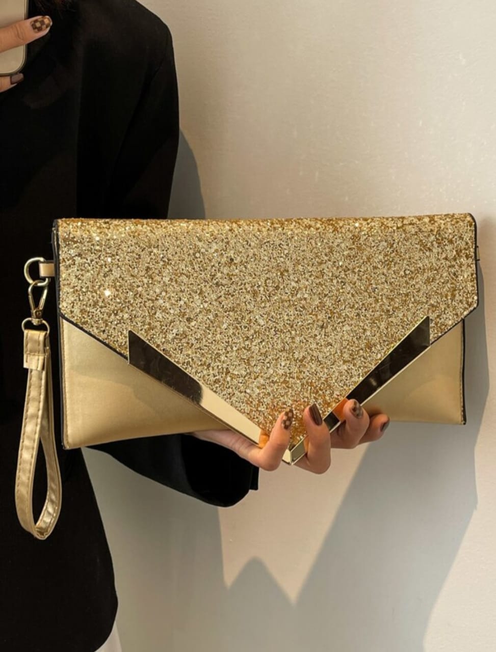 Glitter Bling Sequin Decor Flap Square Bag