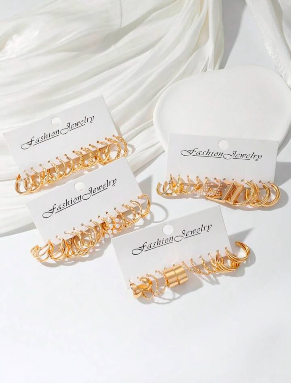 24 pairs C-shaped Hoop Earrings Set