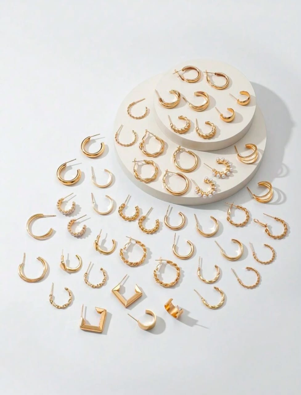 24 pairs C-shaped Hoop Earrings Set