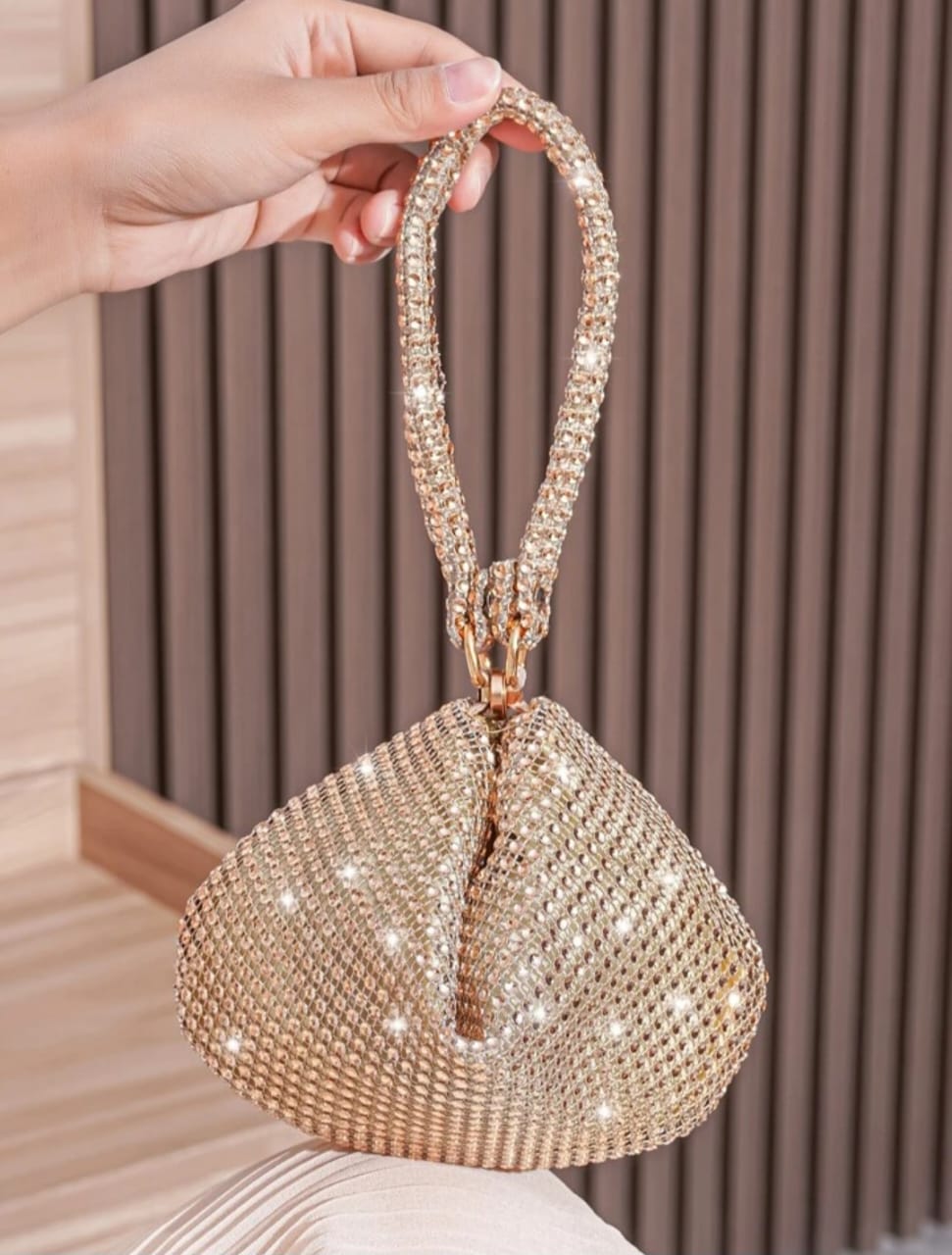 Mini Rhinestone Decorated Clutch Bag