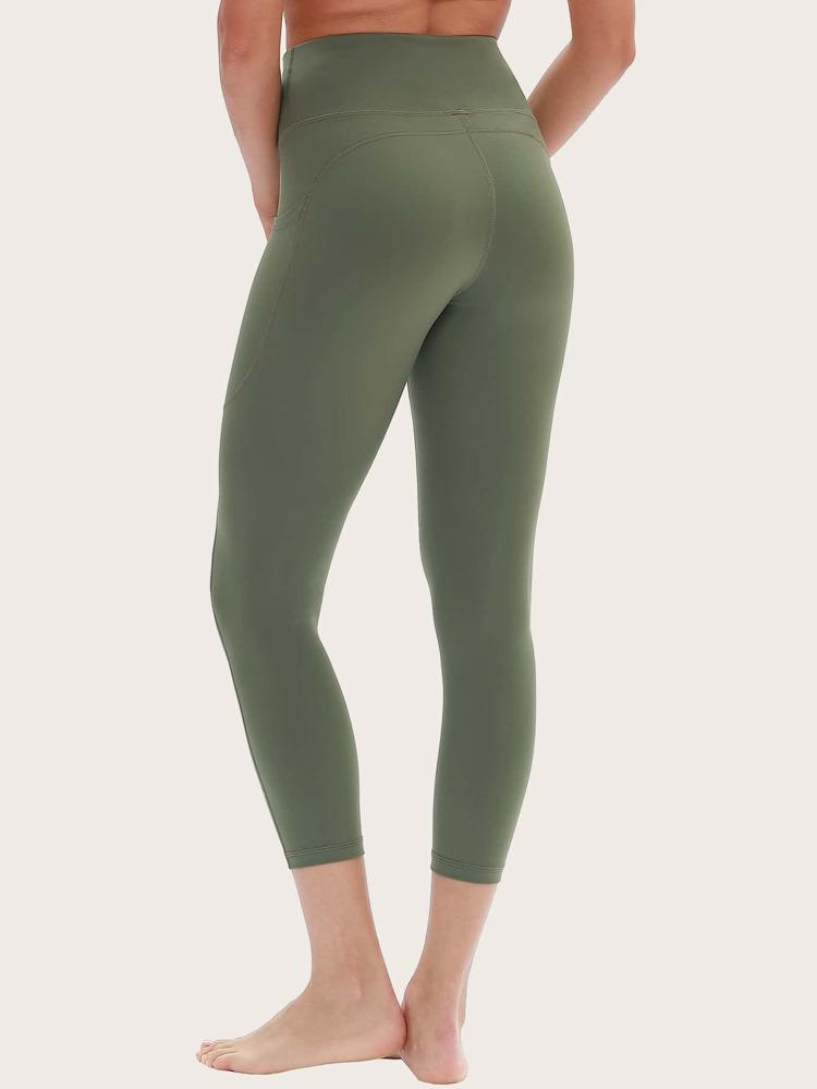 Wide Waistband Crop Sports Leggings freeshipping - Kendiee