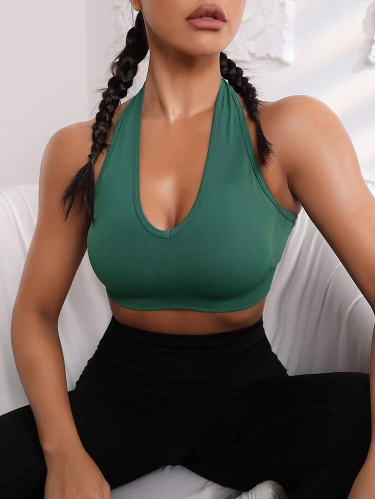 Backless Crop Sports Bra