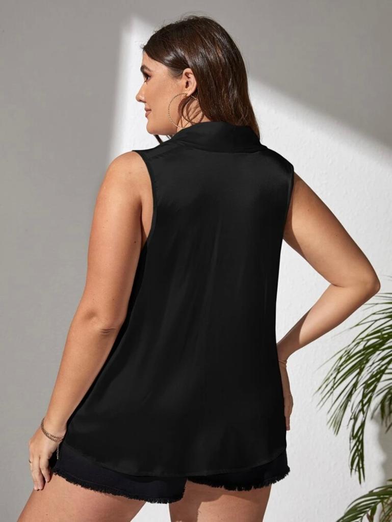 Draped Satin Blouse