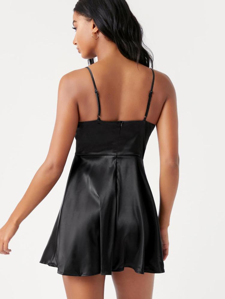 Solid Satin Slip Dress freeshipping - Kendiee