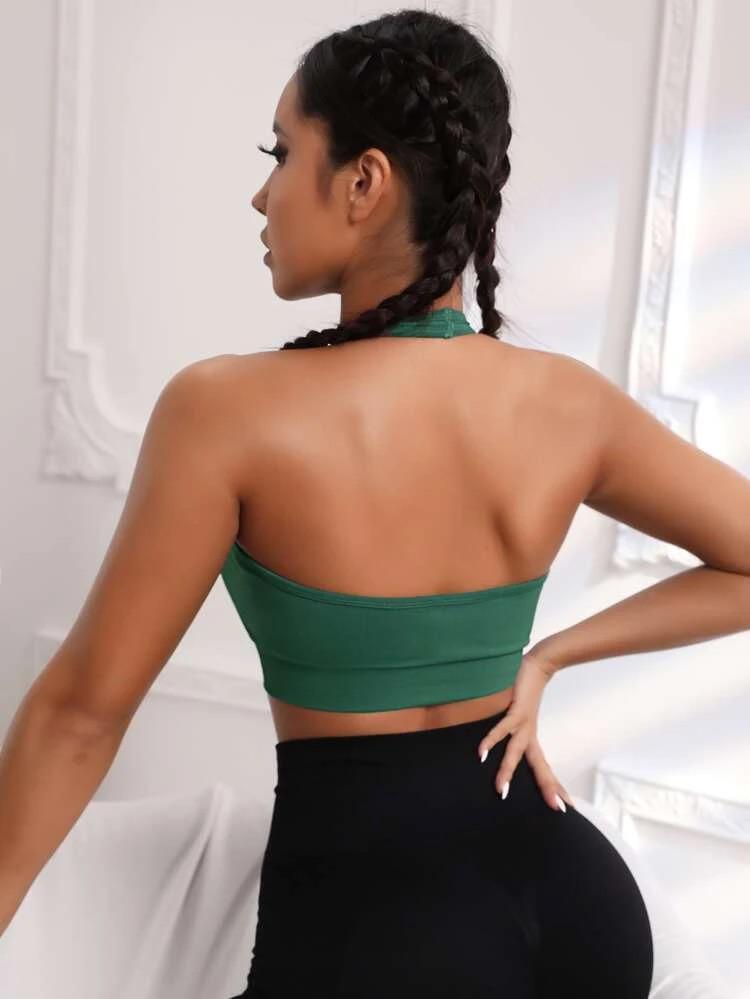 Backless Crop Sports Bra