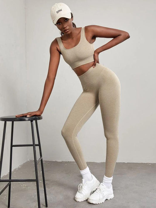 Seamless High Stretch Sports Bra With Leggings