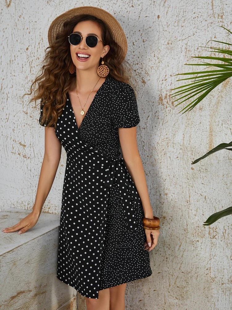 Polka Dot Wrap Dress