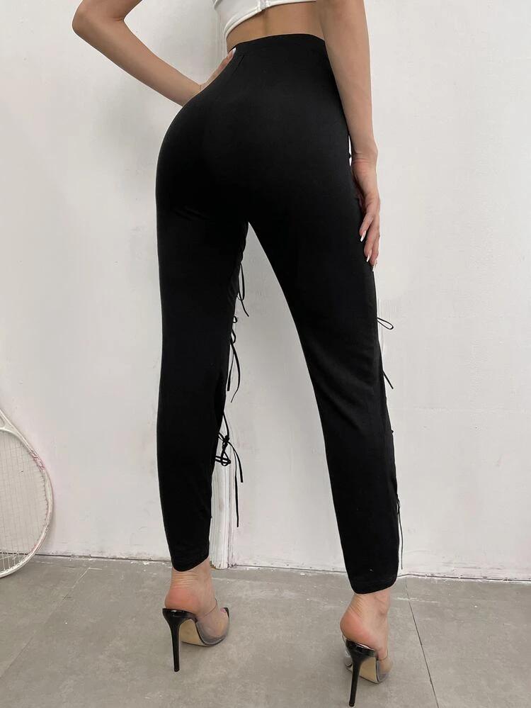 Cut Out Knot Front Leggings freeshipping - Kendiee