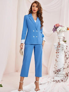 Double Breasted Blazer & Tailored Pants
