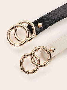 2pcs Double O-ring & Bamboo Buckle Belts freeshipping - Kendiee