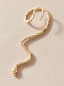 1pc Rhinestone Decor Snake Design Ear Wrap